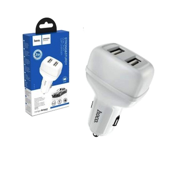 Hoco Car Charger Z36 Leader Dual Port 2.4A White